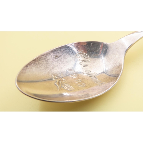 466 - Silver Figure Decorated Presentation Spoon 10cm Long