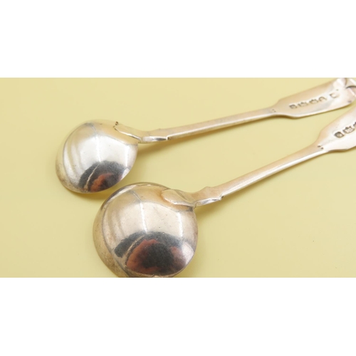 467 - Two Silver Mustard Spoons Each 10cm Long