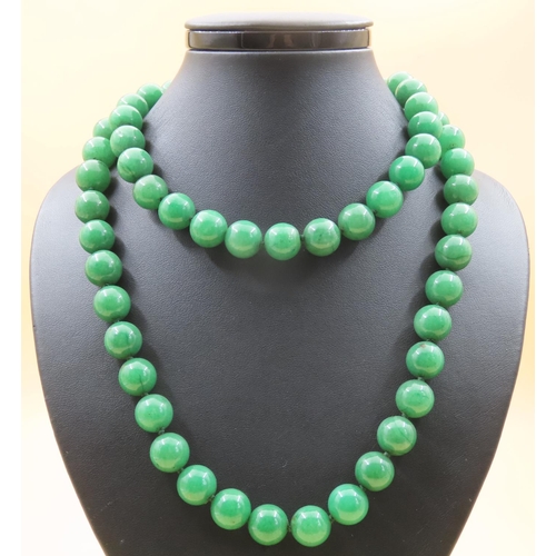 471 - Jade Bead Necklace 80cm Long