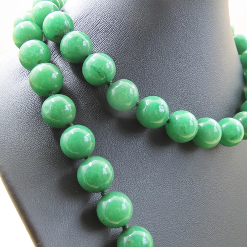 471 - Jade Bead Necklace 80cm Long