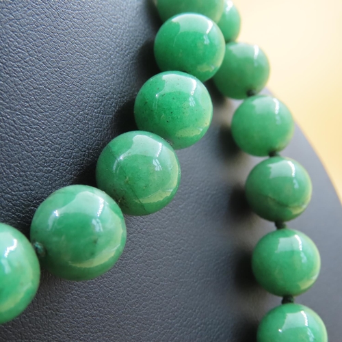 471 - Jade Bead Necklace 80cm Long