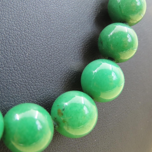 471 - Jade Bead Necklace 80cm Long