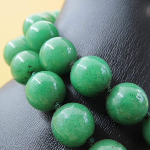 471 - Jade Bead Necklace 80cm Long