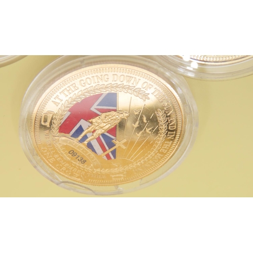 473 - Six Silver 24 Carat Gold Deep Plated Coins