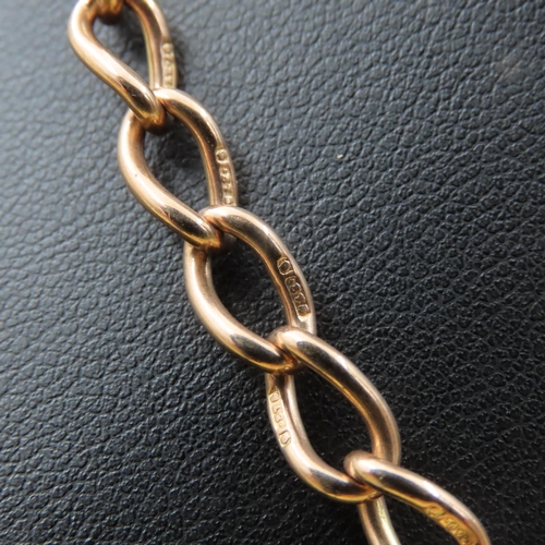 479 - 9 Carat Rose Gold T-Bar Necklace or Pocket Watch Chain 40cm Long