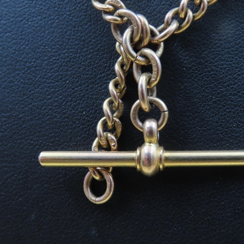 480 - 9 Carat Yellow Gold T-Bar Chain Necklace 40cm Long