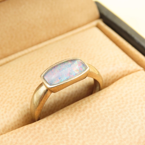 491 - Opal Set Ring Mounted on 9 Carat Yellow Gold Band Size M