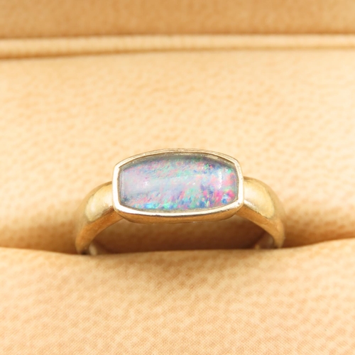 491 - Opal Set Ring Mounted on 9 Carat Yellow Gold Band Size M