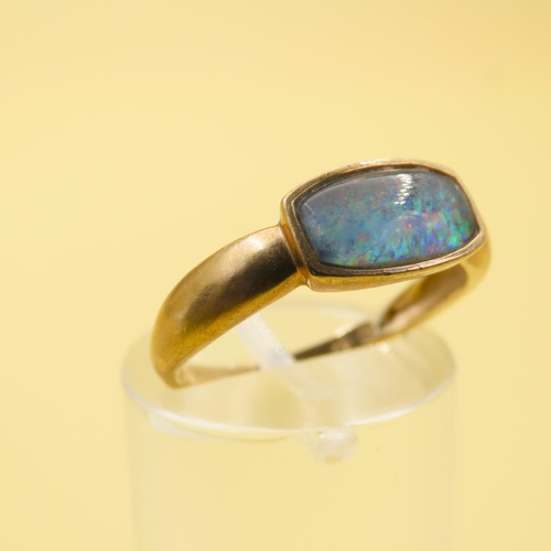 491 - Opal Set Ring Mounted on 9 Carat Yellow Gold Band Size M