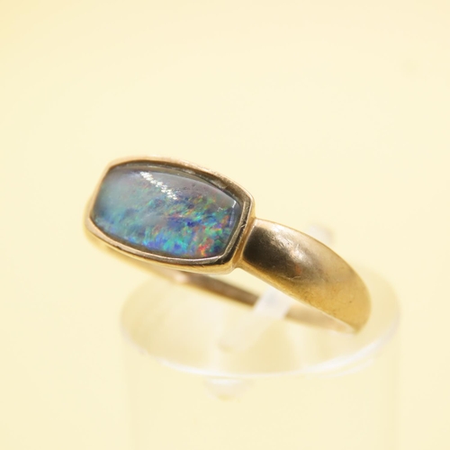 491 - Opal Set Ring Mounted on 9 Carat Yellow Gold Band Size M