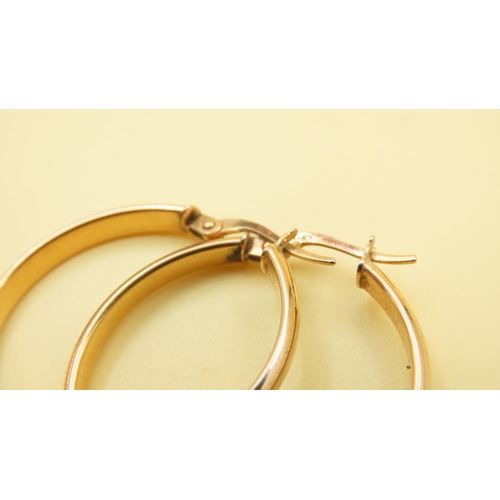 500 - Pair of 9 Carat Yellow Gold Hoop Earrings 3cm Diameter