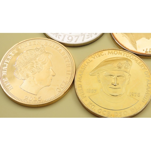 505 - Four Silver Coins Three 24 Carat Gold Deep Filled