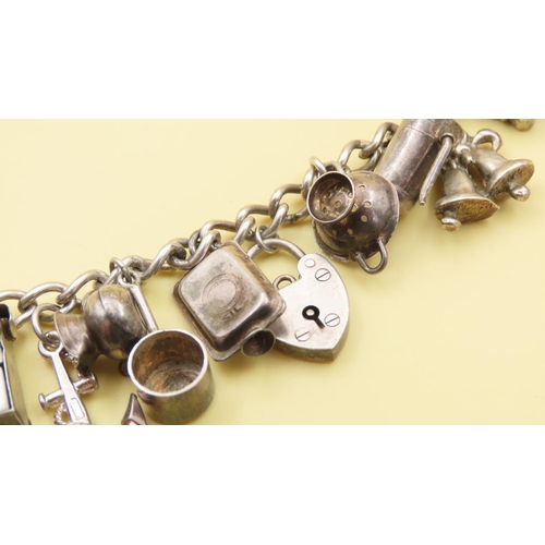 509 - Silver Charm Bracelet 18cm Long