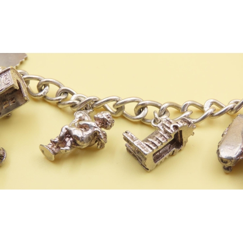 510 - Silver Charm Bracelet 18cm Long