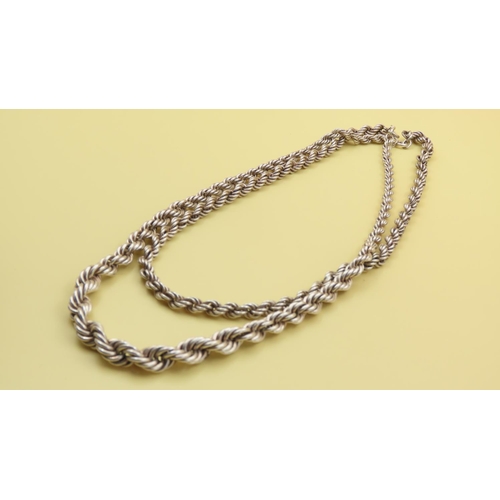 511 - Silver Gradual Rope Chain Necklace 85cm Long