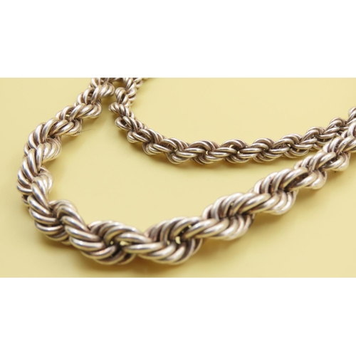 511 - Silver Gradual Rope Chain Necklace 85cm Long