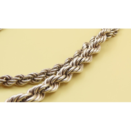 511 - Silver Gradual Rope Chain Necklace 85cm Long