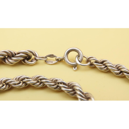 511 - Silver Gradual Rope Chain Necklace 85cm Long