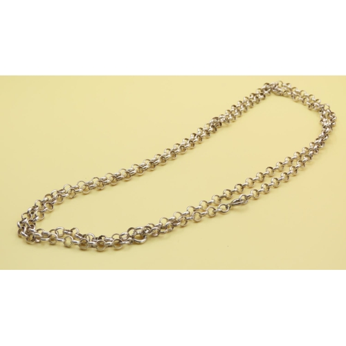 512 - Silver Cable Link Necklace 100cm Long