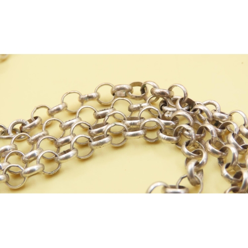 512 - Silver Cable Link Necklace 100cm Long