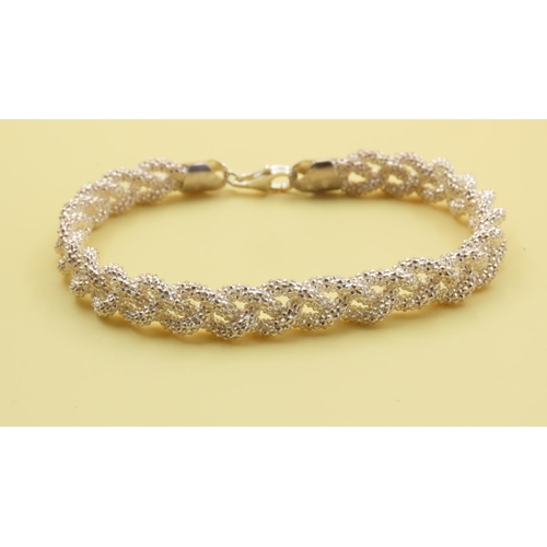 513 - Silver Braided Rope Bracelet 20cm Long