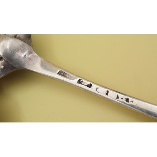 524 - Pair of Silver Berry Spoons Each 21cm Long