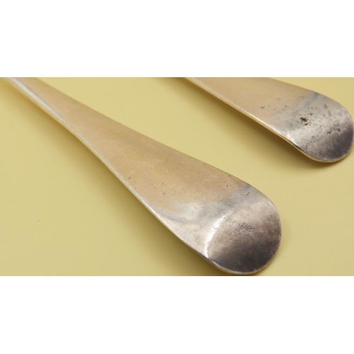 524 - Pair of Silver Berry Spoons Each 21cm Long