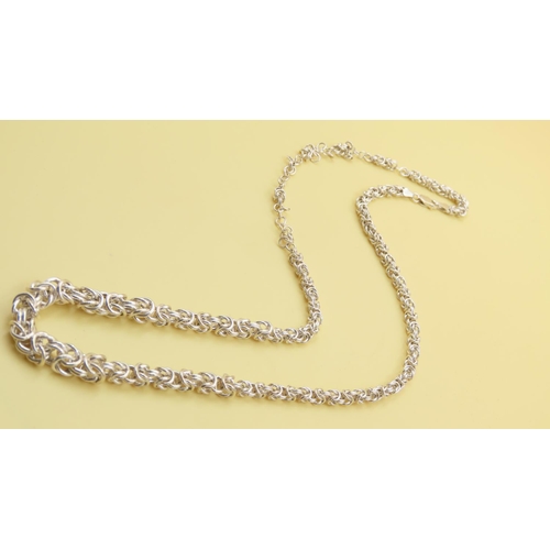 527 - Silver Fancy Link Necklace 46cm Long