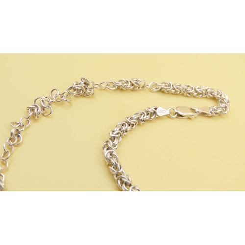 527 - Silver Fancy Link Necklace 46cm Long