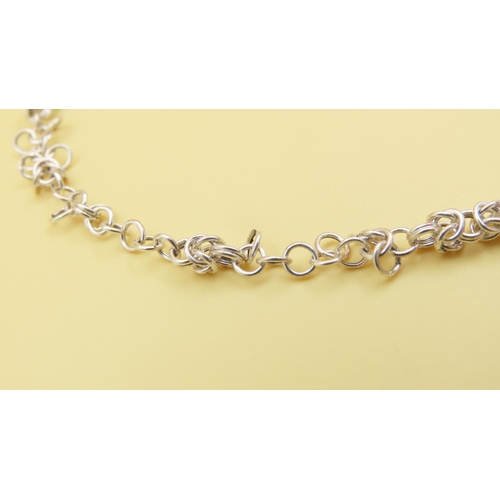 527 - Silver Fancy Link Necklace 46cm Long