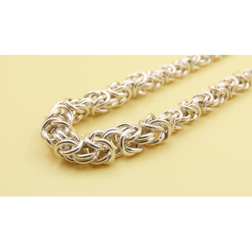 527 - Silver Fancy Link Necklace 46cm Long