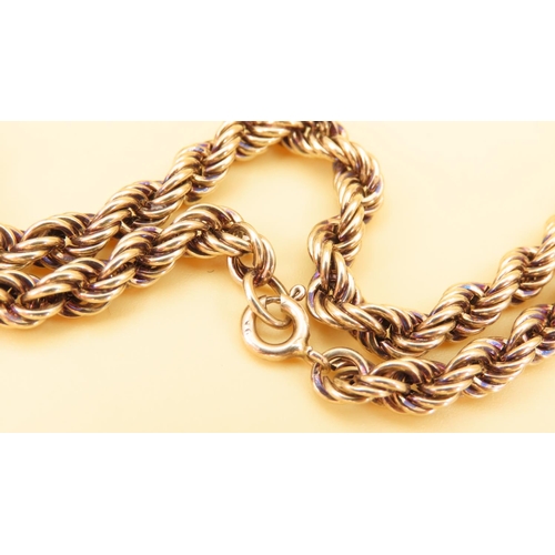 53 - 9 Carat Yellow Gold Rope Chain Necklace 50cm Long