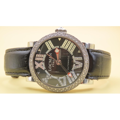 544 - LOCMAN Italian Gentlemans Automatic Wristwatch with Diamond Decorated Bezel