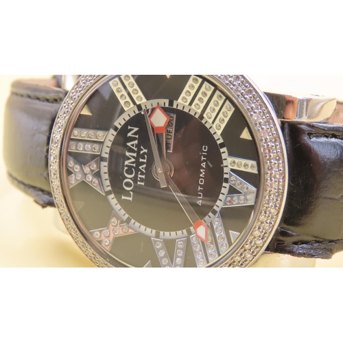 544 - LOCMAN Italian Gentlemans Automatic Wristwatch with Diamond Decorated Bezel