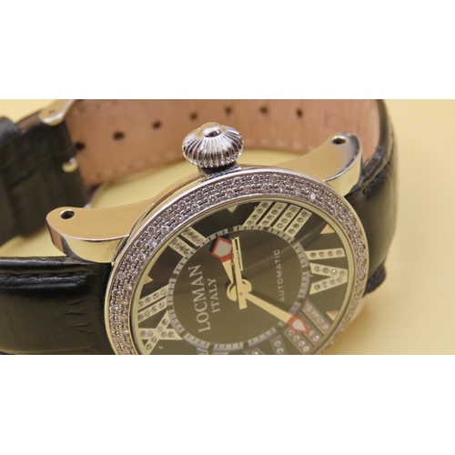 544 - LOCMAN Italian Gentlemans Automatic Wristwatch with Diamond Decorated Bezel