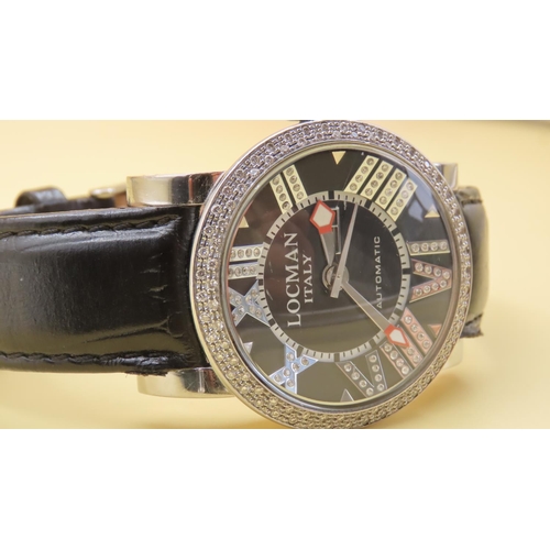 544 - LOCMAN Italian Gentlemans Automatic Wristwatch with Diamond Decorated Bezel