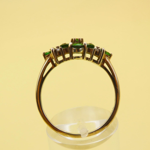 550 - Diopside Set Cluster Ring Mounted on 9 Carat Yellow Gold Band Size T