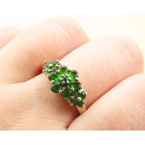 550 - Diopside Set Cluster Ring Mounted on 9 Carat Yellow Gold Band Size T