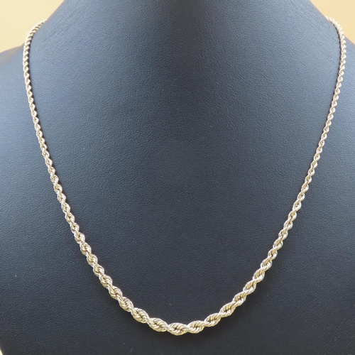 555 - 9 Carat Yellow Gold Rope Chain Necklace 46cm Long