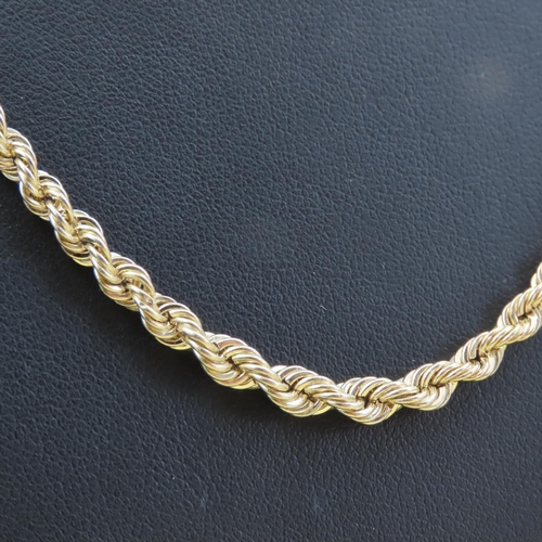 555 - 9 Carat Yellow Gold Rope Chain Necklace 46cm Long