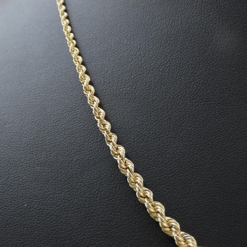 555 - 9 Carat Yellow Gold Rope Chain Necklace 46cm Long