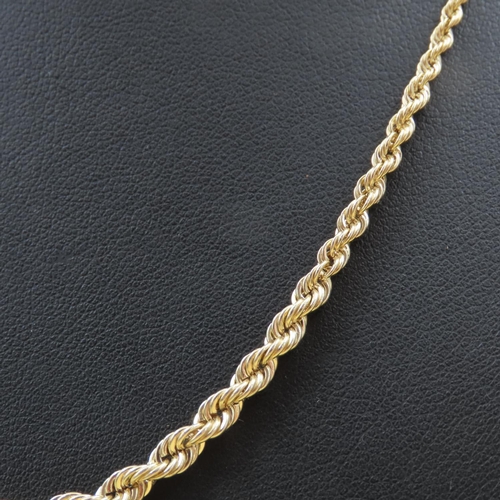 555 - 9 Carat Yellow Gold Rope Chain Necklace 46cm Long