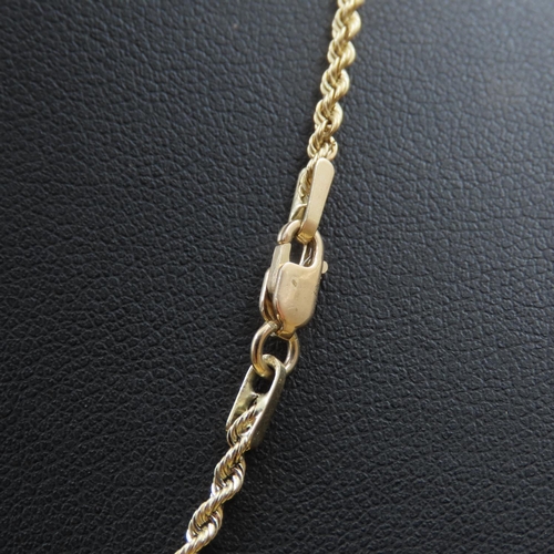 555 - 9 Carat Yellow Gold Rope Chain Necklace 46cm Long