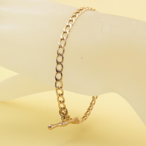 567 - 9 Carat Yellow Gold Curb Link Bracelet 18cm Long