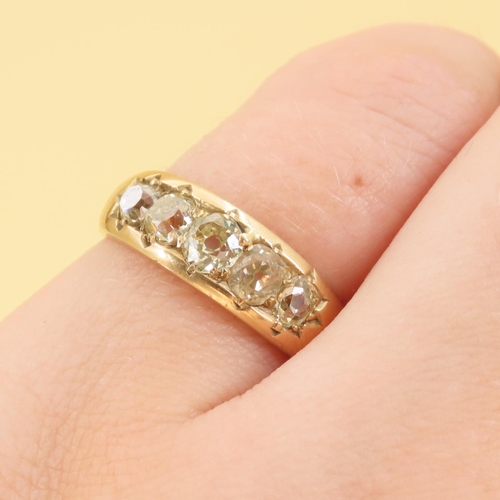 57 - Five Stone Diamond Ring Mounted on a 18 Carat Yellow Gold Band Size L