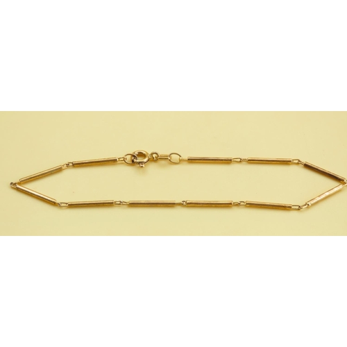 576 - 9 Carat Yellow Gold Bar Link Bracelet 17cm Long