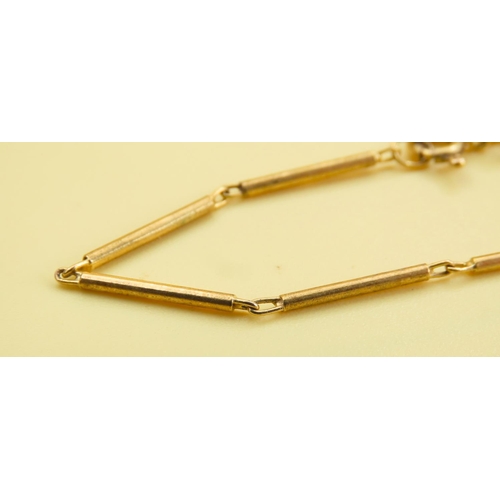 576 - 9 Carat Yellow Gold Bar Link Bracelet 17cm Long