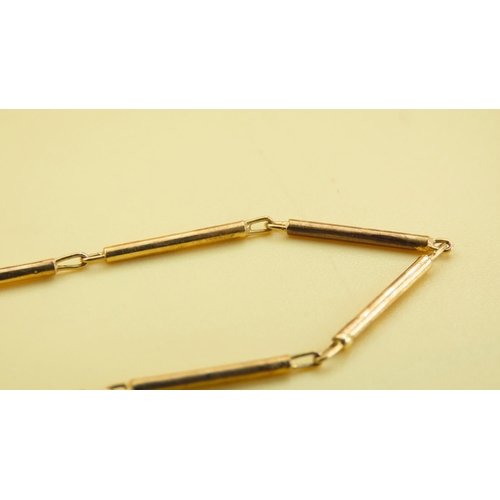 576 - 9 Carat Yellow Gold Bar Link Bracelet 17cm Long