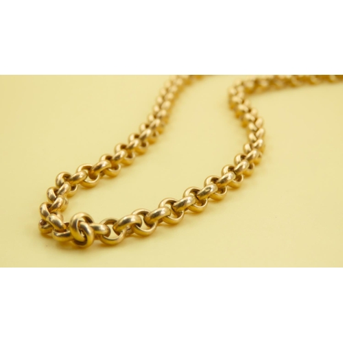 578 - 9 Carat Yellow Gold Cable Link Necklace 44cm Long