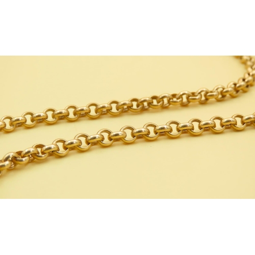 578 - 9 Carat Yellow Gold Cable Link Necklace 44cm Long